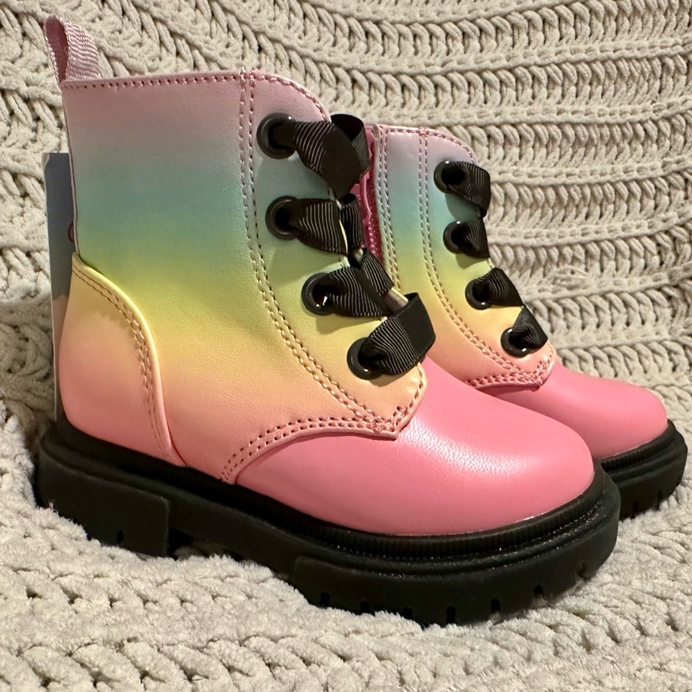 Toddler Girl NWT: Cat & Jack Size 5 Boots “Rainbow Combat Boots”